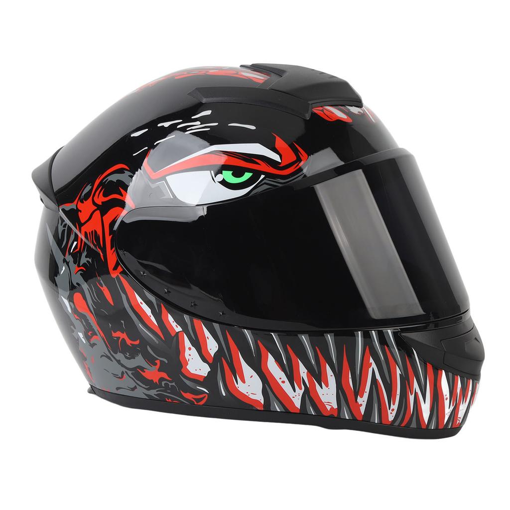 Motorcycle Helmet Shock Absorption Full Face Motorcycle Helmet With Removable Lining Red Pattern M