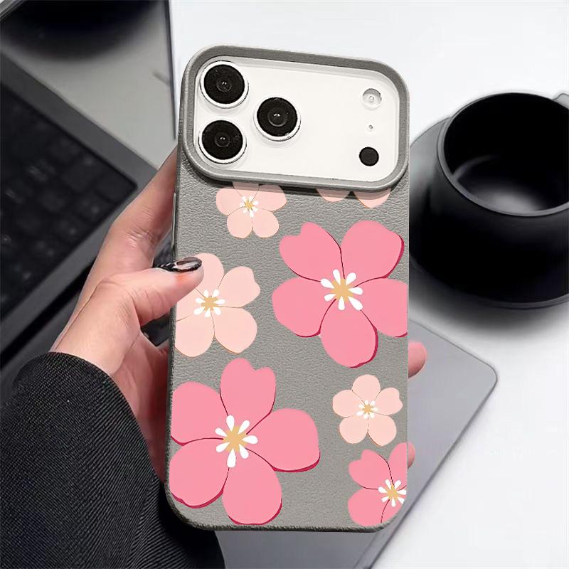 Силиконовый чехол для телефона с цветочным узором для iPhone 17 Pro Max 16 15 14 Pro Max 13 Pro Max 11 Ударопрочный чехол с текстурой мягкой кожи