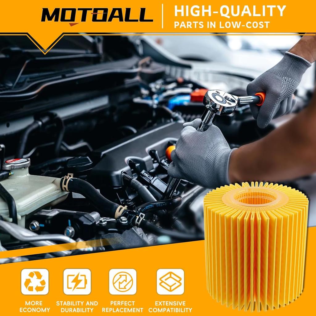 MOTOALL 04152-YZZA1 Комплект масляного фильтра для Toyota Avalon Camry RAV4 Sienna Lexus ES300H ES350 IS200T RX350 RX450H 04152-31090, 04152-YZZG1