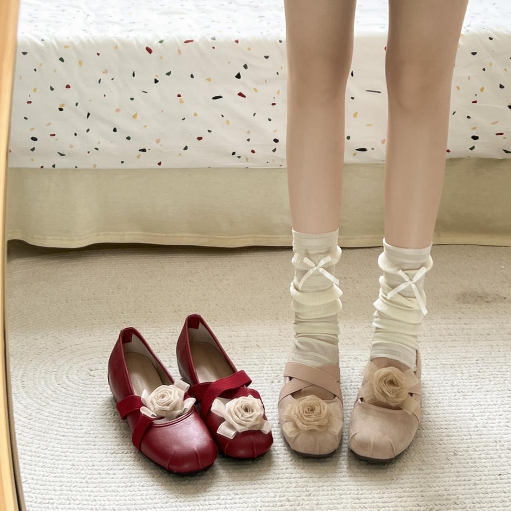 Autumn new inner height increase explosion retro ballet shoes versatile niche sweet Mary Jane single shoes