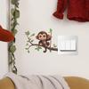 Cartoon Digital Little Monkey Bedroom Living Room Study Switch Stickers Home Beautification Wall Stickers