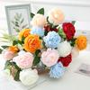 Artificial Flower Multi-use Bright-colored Faux Silk Flower Simulation Rose Display for Gifts