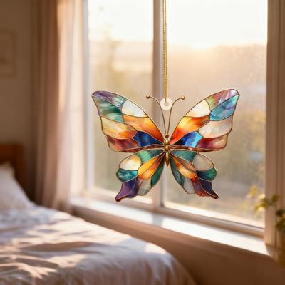 Красочный акриловый подвес с животными, 2D акриловый принт, праздничный декор, подвесное украшение для окна на Рождество