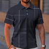 Men's Golf Shirt Casual Sports V Neck Ribbed Collar Short Sleeve Fashion Casual Solid Color Plain Spring & Summer Regular Fit