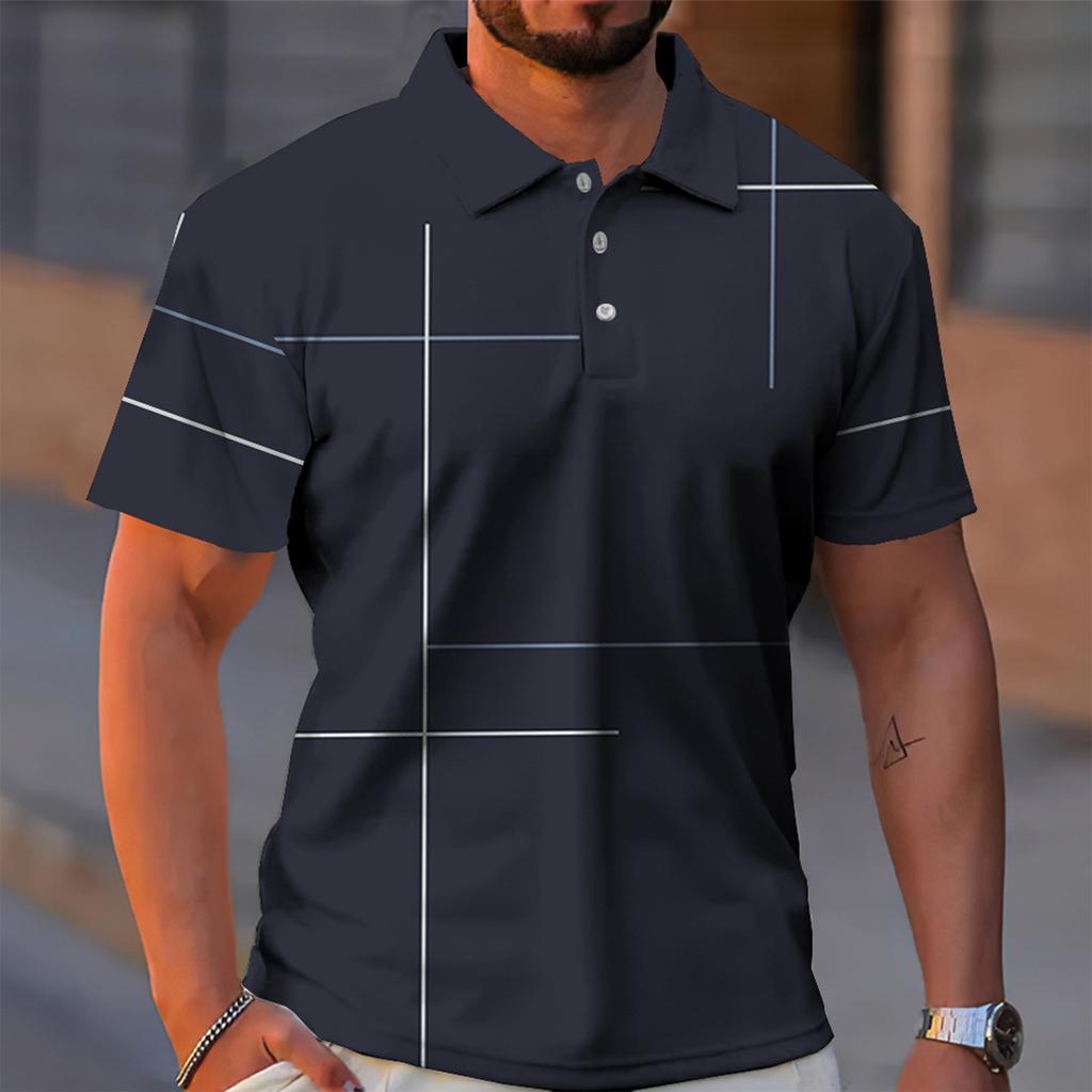 Men's Golf Shirt Casual Sports V Neck Ribbed Collar Short Sleeve Fashion Casual Solid Color Plain Spring & Summer Regular Fit