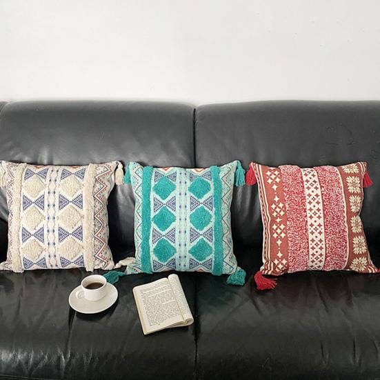 45x45 см тафтинговая наволочка с кисточками в богемном этническом стиле с геометрической застежкой-молнией хлопковый диван украшение для спальни наволочка