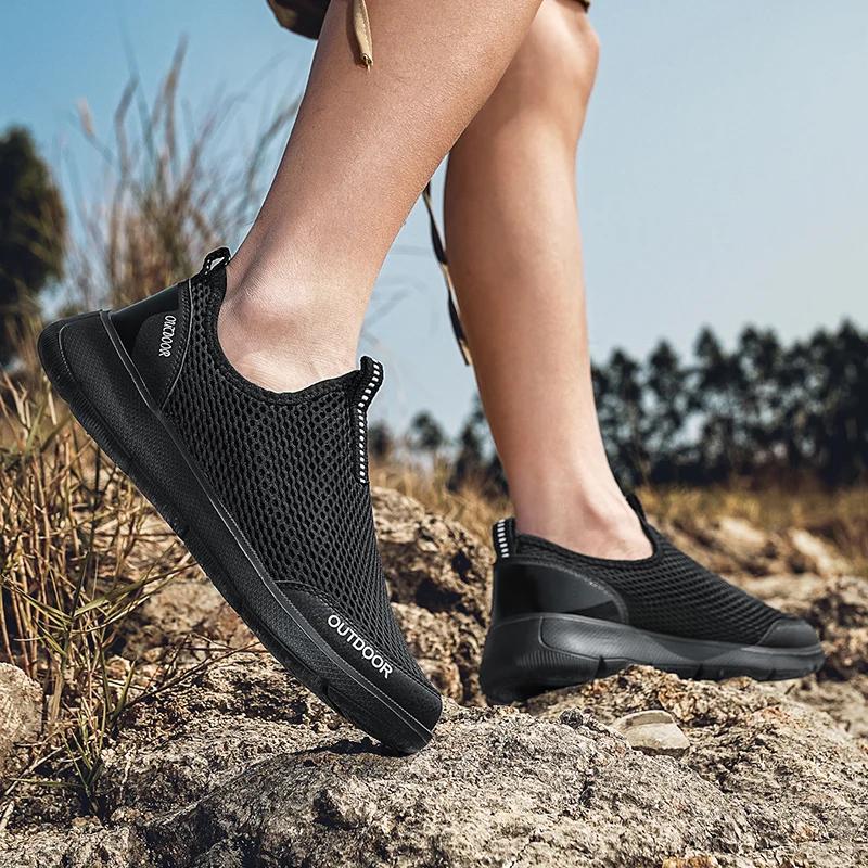 Мужские дышащие сетчатые повседневные туфли летние кроссовки мужские уличные туфли для ходьбы мужские легкие сандалии слипоны zapatos de hombre