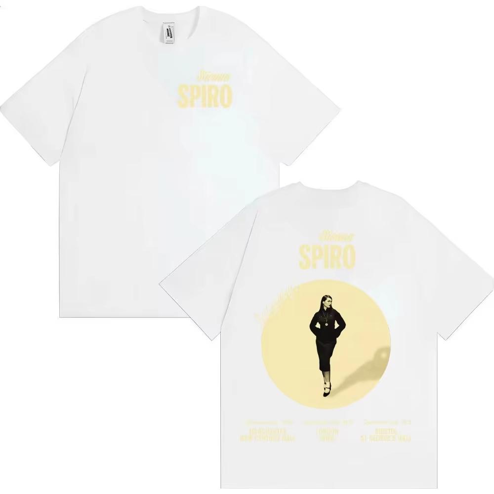 High Quality Unisex Popular Gothic Crew Neck Short Sleeve T-Shirt with Double-Sided Singer Sienna Spiro Print Short Sleeve T-Shirt