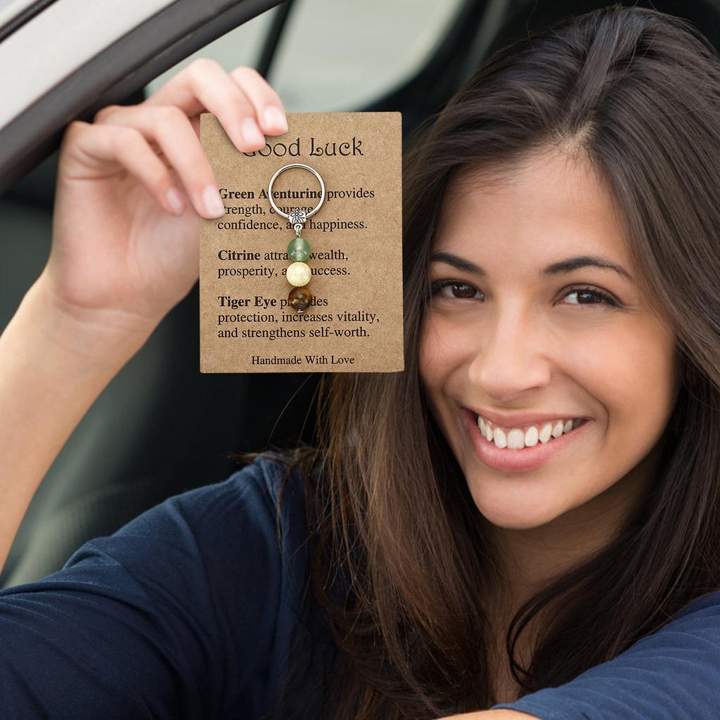 Популярный брелок с каменными бусинами, сувенирный подарочный брелок