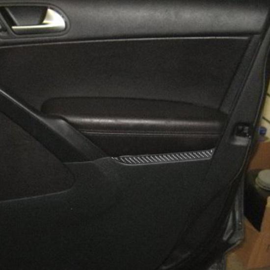 For Volkswagen Tiguan Carbon Fiber Interior Front Door Panel Cover Trim Strip