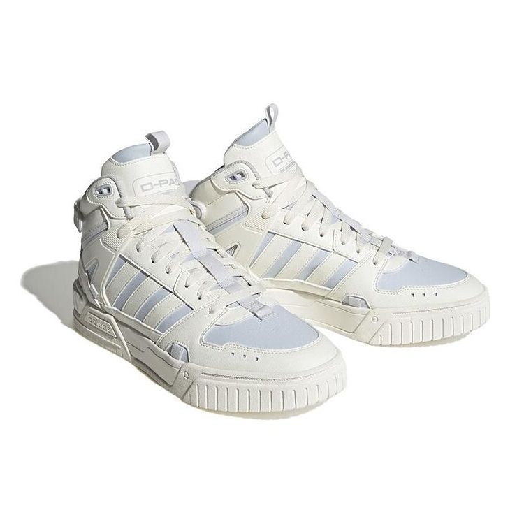 Adidas Neo D-Pad Mid Повседневные Нескользящие Прочные Высокие Кеды Женские Кроссовки Белые Синие IG7621