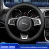 Genuine Leather Steering Wheel Cover for Jaguar XF, F-PACE, XEL, XFL, XJ, XE - All Seasons, Non-Slip.