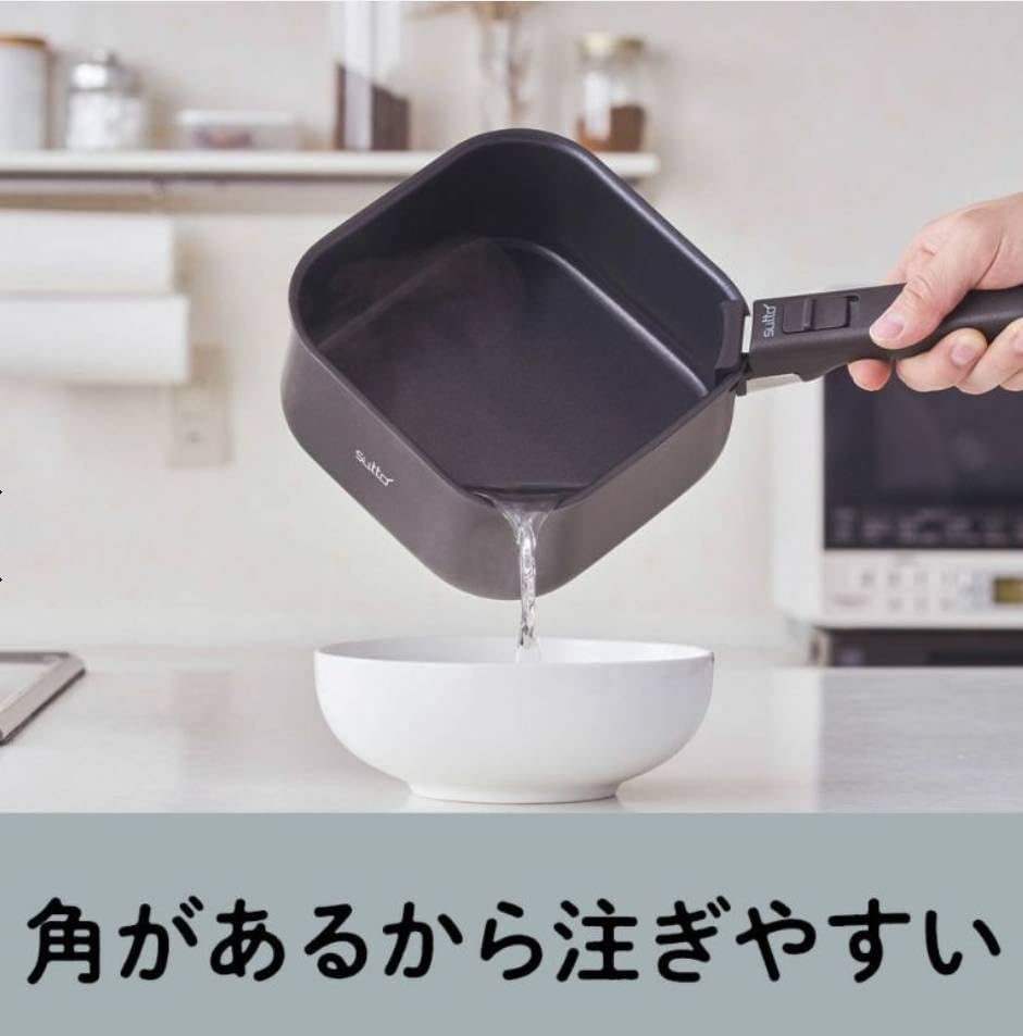 Doshisha Совместимые сковороды Sutto IH, набор из 5 предметов. Квадратная сковорода со съемной ручкой/специальной ручкой/пластиковой крышкой.