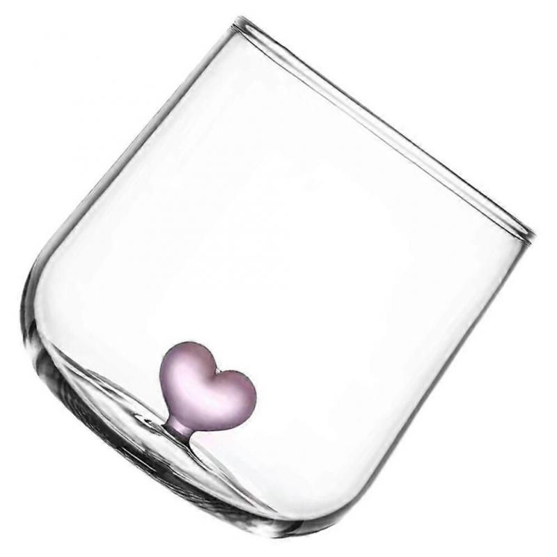 Heart Decor Glass Cup Cocktail Glass Milk Glass Couple Glass Water Container