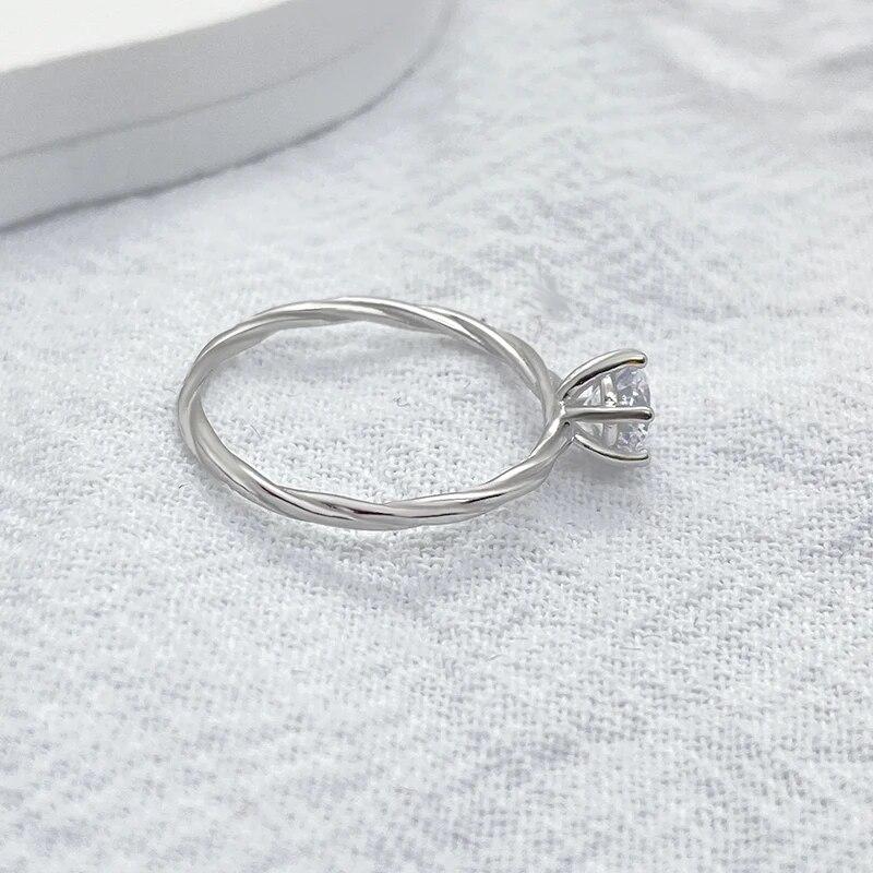 0,5 карат 5 мм D VVS1 кольцо с бриллиантом из муассанита для женщин S925 стерлингового серебра S925 кольцо вечности свадебные украшения с GRA подарок