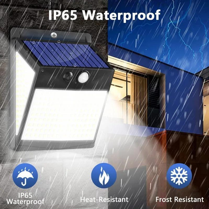 238 светодиодных настенных светильников на солнечных батареях, водонепроницаемые, с датчиком движения, 3 режима освещения, уличный светильник для сада, патио, двора, дорожки