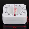 60 Minutes Kitchen Timer Count Down Alarm Reminder White Square Mechanical Timer for Kitchen