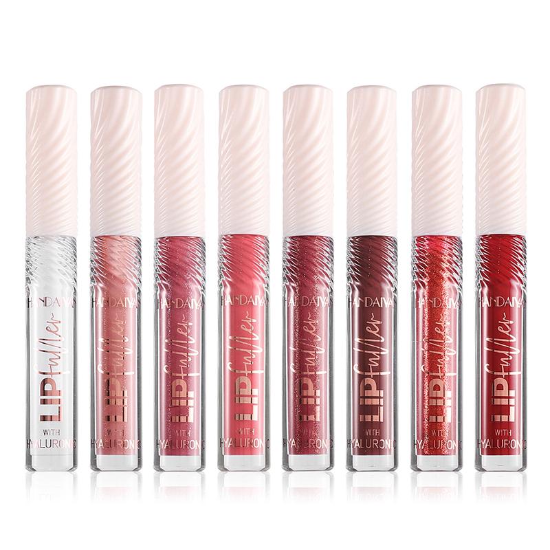 HANDAIYAN 8-Color Mirror Lip Gloss Hyaluronic Acid Lipstick Hydrating Moisturizing Pearl Fine Shine Fuller Looking Easy Color