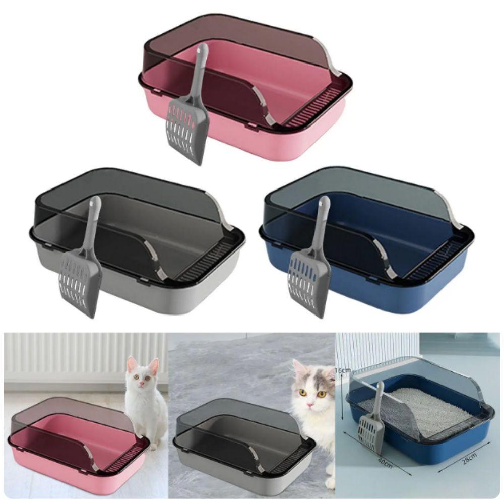 Anti Splash Cat Bedpan Semi-closed Kitten Litter Pan Cat Litter Box For Rabbit Kitten
