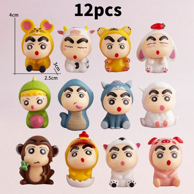 Chan Shin Crayon 12 Zodiac Animal Pvc Action Figures Model Toys Decoration Gift