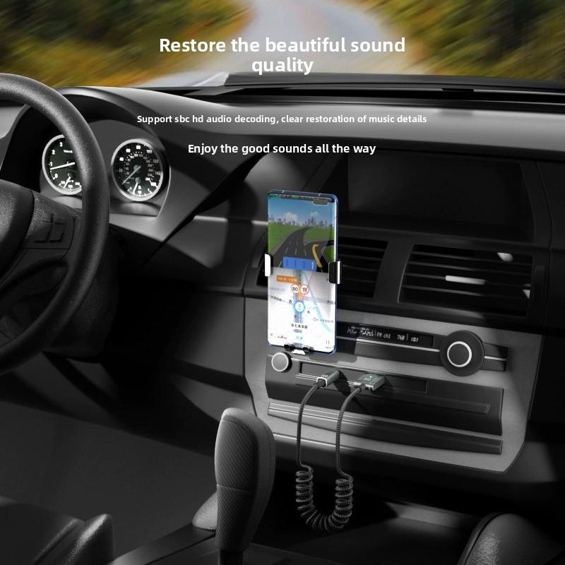 Receptor de audio Bluetooth 5.3 para coche adaptador USB aux inalámbrico manos libres