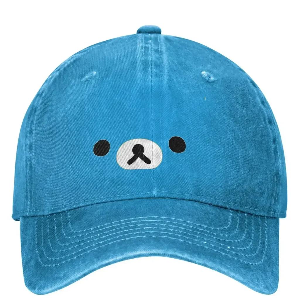 Rilakkuma Washed Baseball Cap Stylish Hip Hop Dad Hats Summer Unisex Teens Outdoor Sports Sun protection Snapback Cap