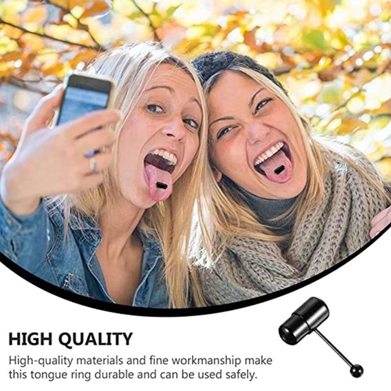 Vibrating Tongue Ring Mixed Colors Prickly Straight Barbells Body Piercing Jewelry Tongue Bar Stud for Women Men