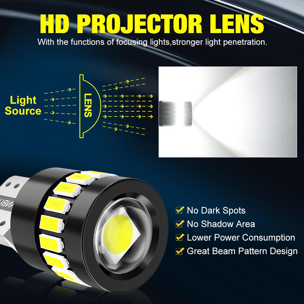 2 шт. T10 W5W светодиодный Canbus без ошибок 194 168 лампа 5W5 5W 12V 1000LM супер яркий салон автомобиля боковой фонарь лампа номерного знака авто