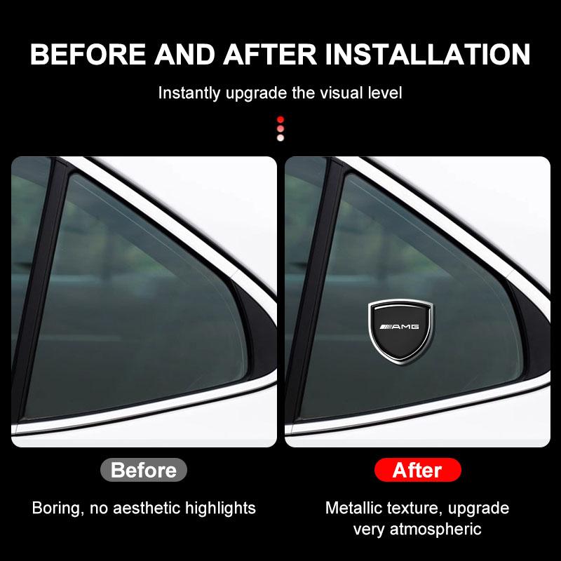 AABIE1 1Pc Metal Auto Door Shield Emblem Car Body Badge Sticker Caps For Mercedes Benz AMG W205 W218 W177 V177 W176 W169 A B C E Class