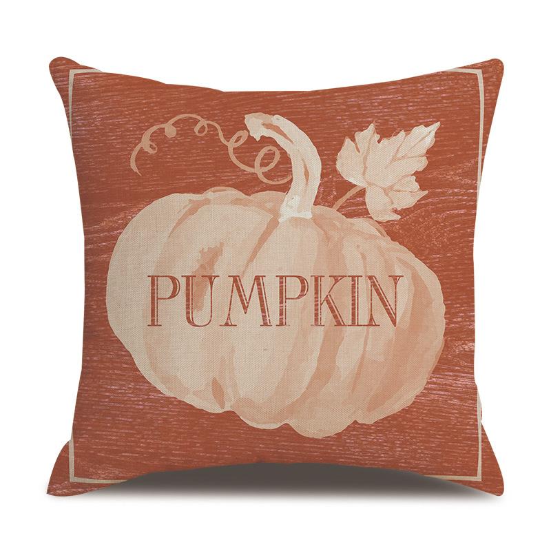 Подушка из льна на День благодарения, осенняя наволочка с принтом тыквы