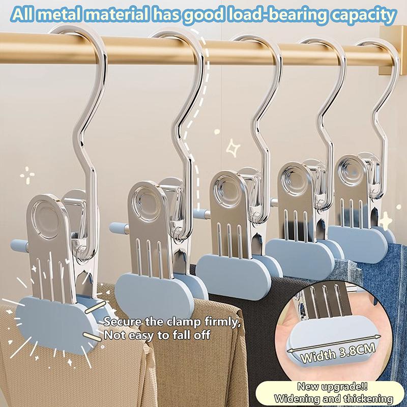 5/10 шт., улучшенный широкий органайзер для одежды в шкафу, не оставляющий следов, прищепки для одежды с крючками, вешалки для сушки брюк и носков