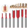 1/7pcs Single Double Flute Straight Bit 6mm 1/4inch Shank Milling Cutter for Wood Tungsten Carbide Router Bit Woodwork Tool
