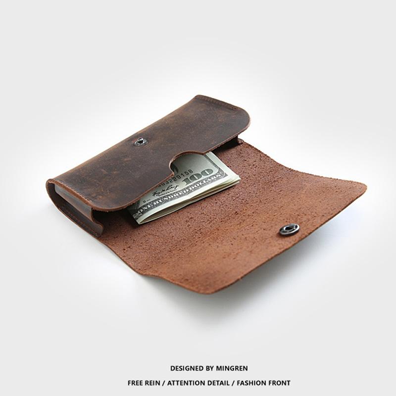 Кошелек из коровьей кожи для карт и монет, кошелек ручной работы для монет, держатель кредитных карт, маленький Porte Carte De Credit Cardcase