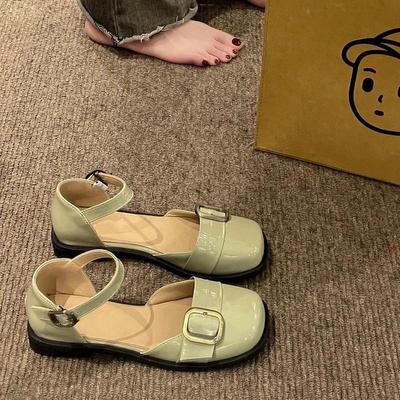 Туфли Мэри Джейн с квадратным носком и низким каблуком, закрытые сандалии для женщин, повседневный шик и элегантность, дизайнерские 2025, роскошные женские туфли