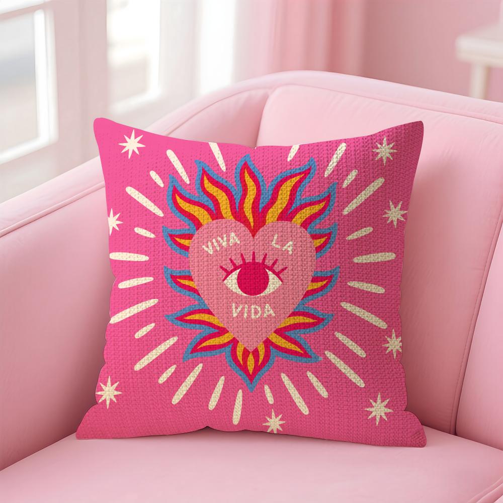 Nordic Boho Sun Leopard Palm Cushion Cover Natural Linen Organic Fabric DoubleSided Printing Sofa Home Decor Gift Pillow Case
