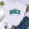 1898 Brooklyn New York City Letter Printing Tee Clothes Loose Breathable T-Shirts Comfortable Tops Hip Hop Trendy Women T Shirt