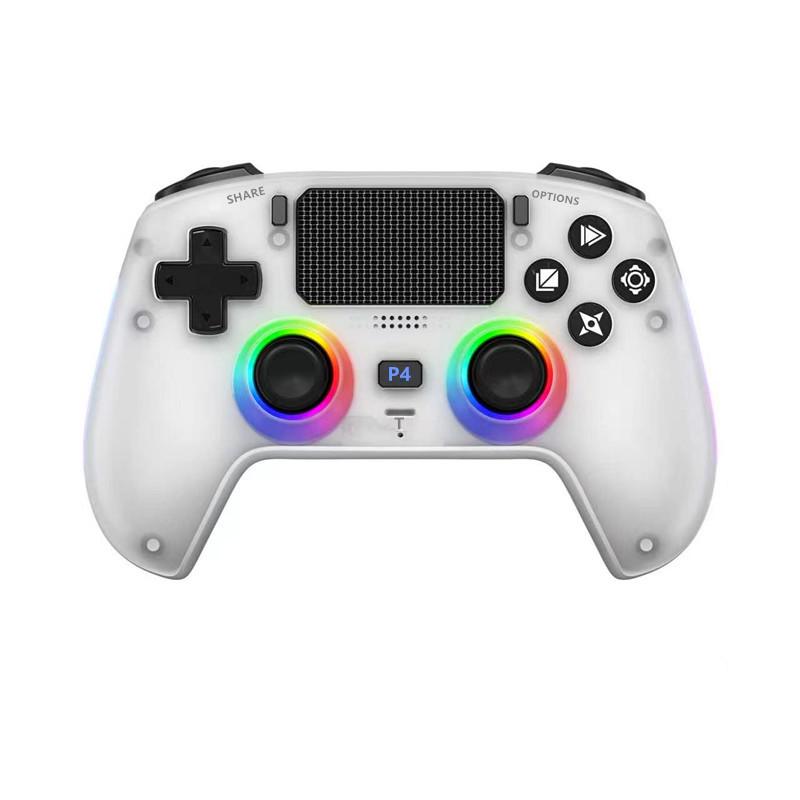 Беспроводной Bluetooth игровой контроллер для PS4 с триггерами на эффекте Холла, магнитной передней панелью, RGB-подсветкой, двойной вибрацией и шестиосевым гироскопом.