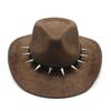 Suede Rivet Western Cowboy Top Hat Wool Felt Hat Men'S And Women'S Jazz Hat British Felt Hat