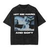 Hit Me Hard And Soft Inverted Black T Shirt Washed Oversize T-Shirts Men Women Tops Streetwear Printed Top Tees