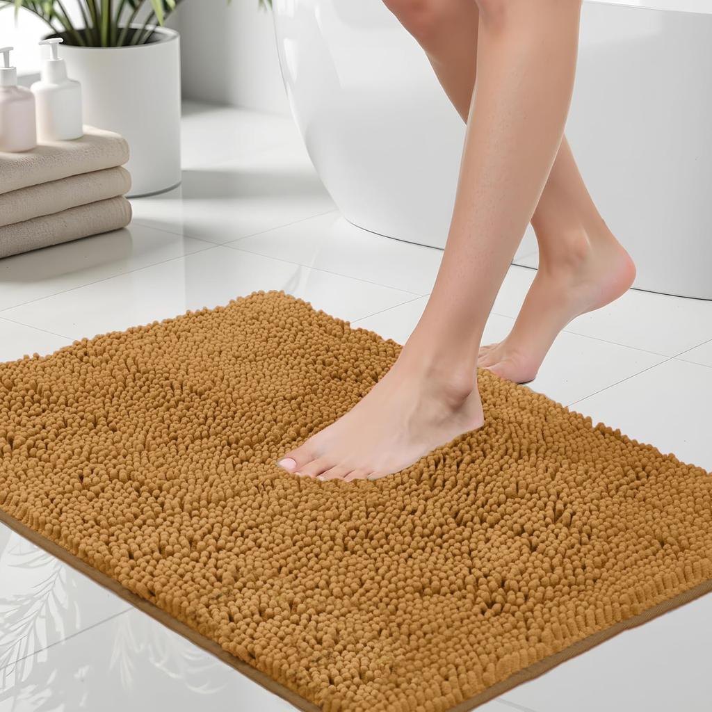 Bath Rug Mat Thick Quick Dry Soft Absorbent Chenille Mats Rubber Backing Washable Shower Floor Rugs for Bathroom Accessories