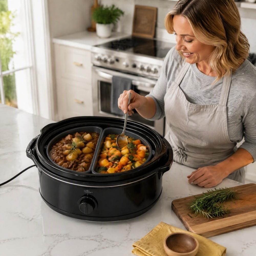 2PCS Non-Stick Slow Cooker Divider Liner Food Grade Slow Cooker Liner Kitchen Cooking