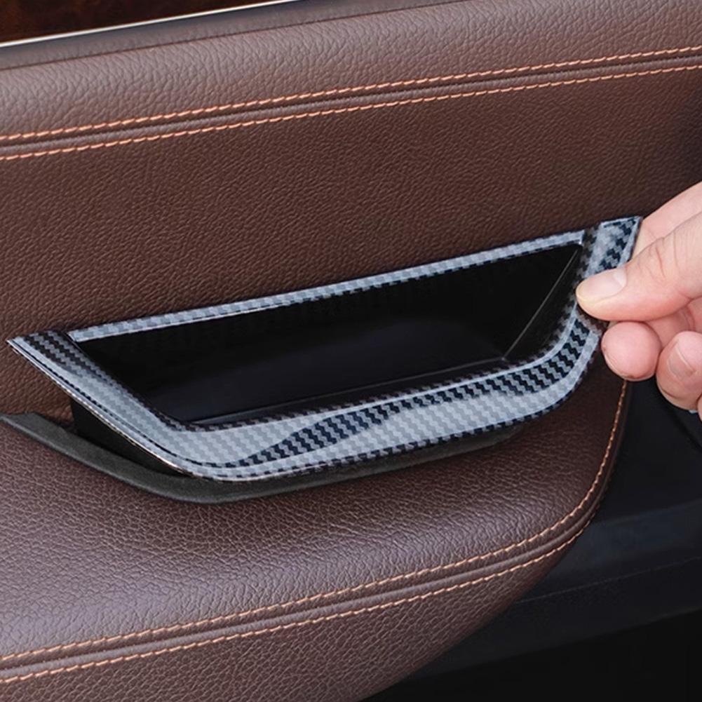 Car Interior LHD RHD Driver Door Pull Handle Armrest Panel Storage Box Cover Carbon Fibre For BMW X3 X4 F25 F26 2011-2016