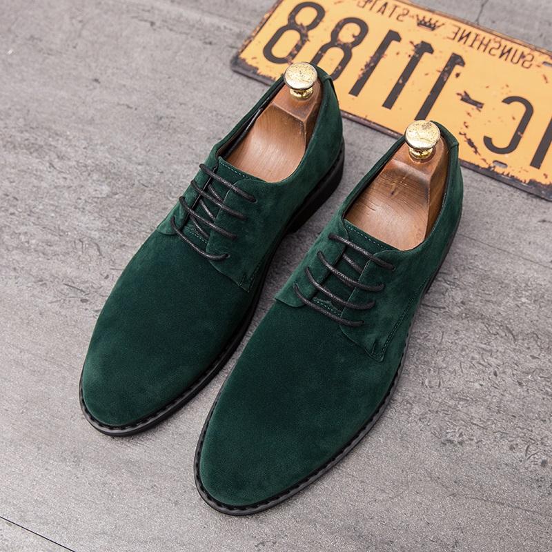 Мода Роскошный Дизайнерский Мужской Винтажный Замшевый Зеленый Вечерний Оксфорды Мокасины Свадебная Вечеринка Формальная Обувь Sapato Social Masculino