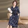 Elegant Spring/Autumn Long Dress for Middle-Aged and Elderly Women - Slimming, Fashionable, and Available In Plus Sizes