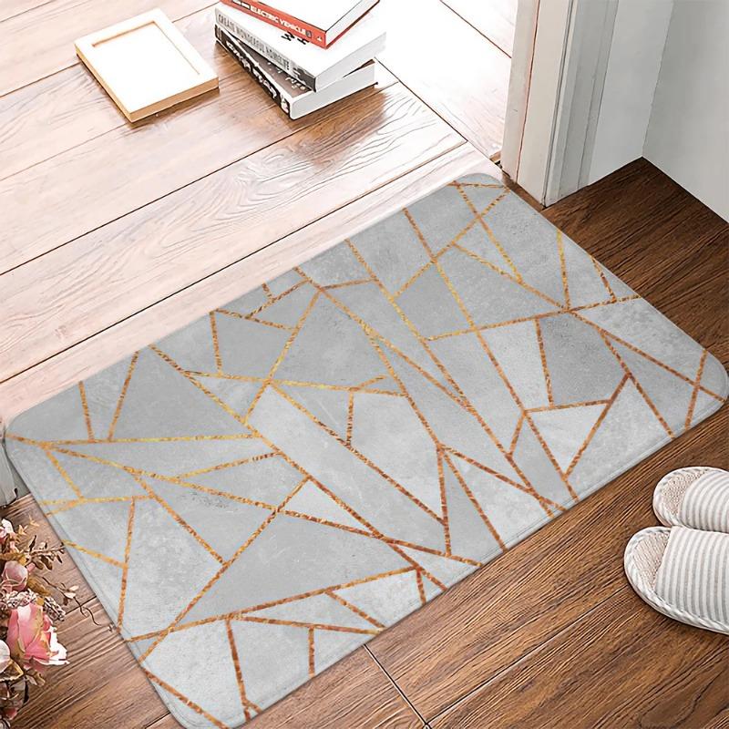 Purple Green Geometric Striped Nordic Style Anti-Slip Decorative Kitchen Bathroom Doormat Carpet Rug Indoor Home Floor Mat