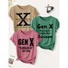3 Pack of women's summer tops | Gen X Modern American-style slogan print T Shirt | Cute and trendy casual round-neck short-sleeve suit | 2026 Summer