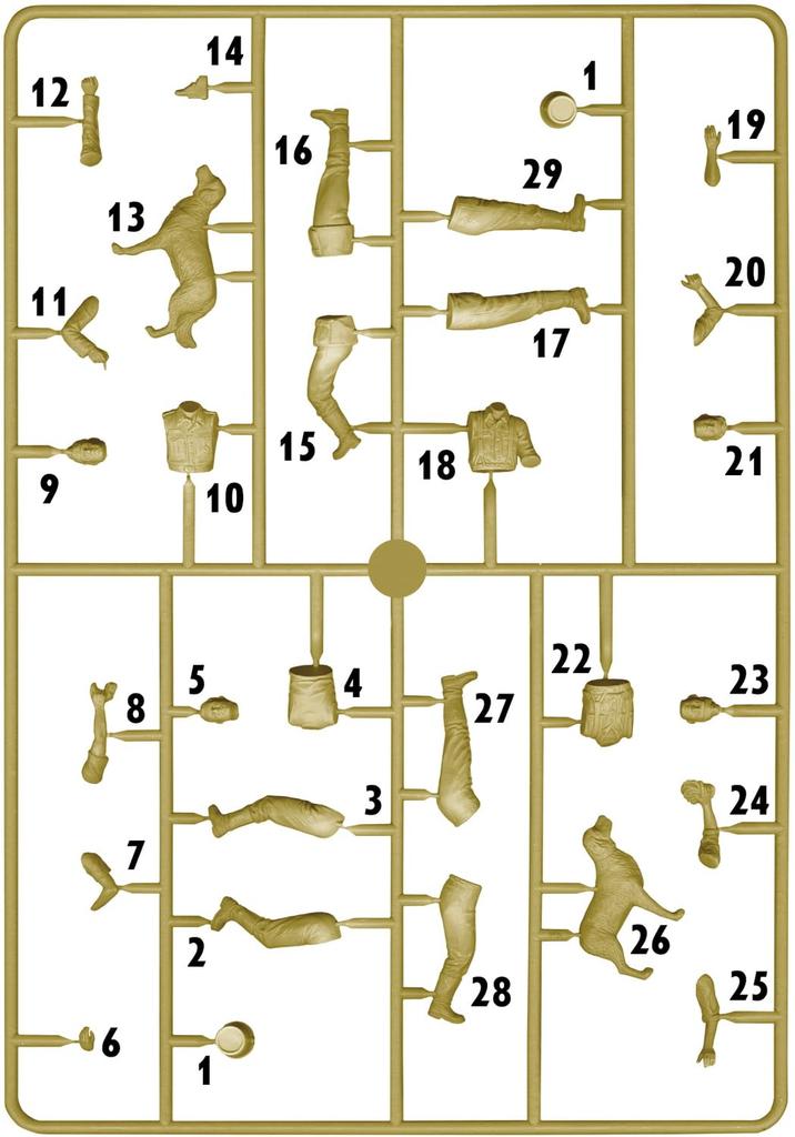 Master Box Масштаб 1/35 Немецкие водители военной техники (4 Солдата и 1 Собака) Быстрый пехотинец Сборная пластиковая модель MB35237