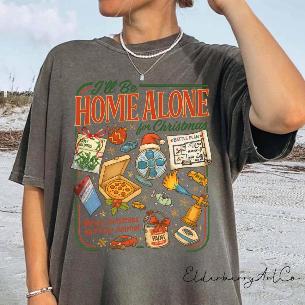 Ill Be Home Alone for Christmas Shirt McCallister Home Security Tee Merry Christmas Ya Filthy Animal TShirt