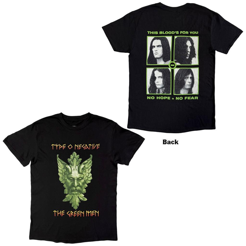 Type O Negative T Shirt Green Man Band Logo Official Mens Black M