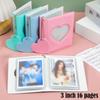 Блокнот для K-pop фотокарточек Милый фотоальбом Мини-держатель для фотокарточек 3 дюйма Сердечко с вырезами Коллекционная книга Машинка для переплета